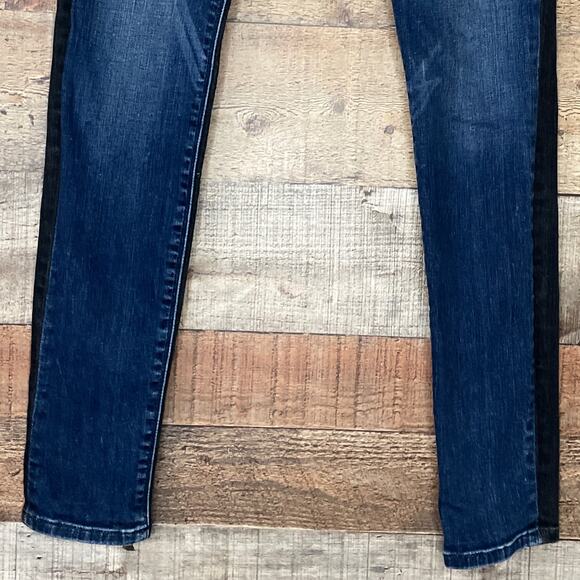 Hudson Barbara High Waist Super Skinny Blue Black Two Tone Jeans Size 25 - Picture 3 of 12